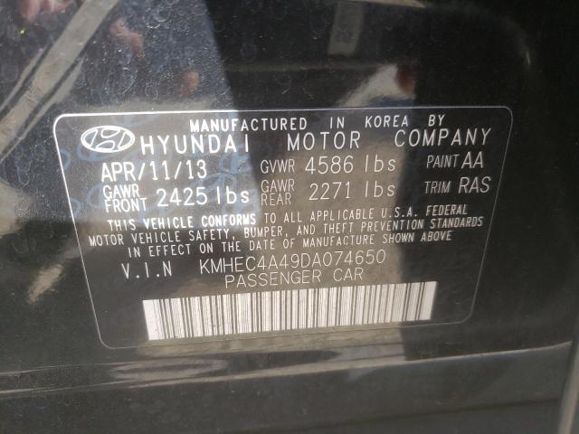 KMHEC4A49DA074650 - 2013 HYUNDAI SONATA HYB BLACK photo 10