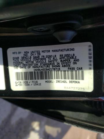 1NXBU4EE9AZ178715 - 2010 TOYOTA COROLLA BASE  photo 10