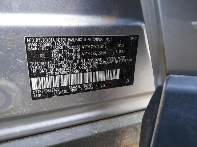 2T3C1RFV0MC163686 - 2021 TOYOTA RAV4 XLE P SILVER photo 13