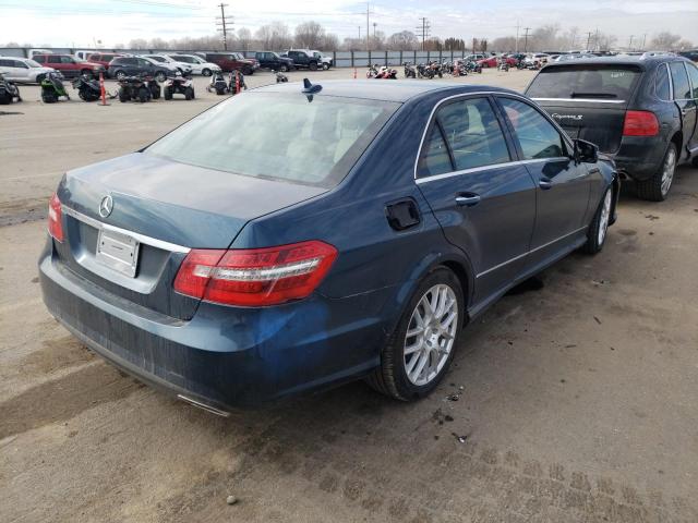 WDDHF9AB0BA498175 - 2011 MERCEDES-BENZ E 550 4MAT BLUE photo 4