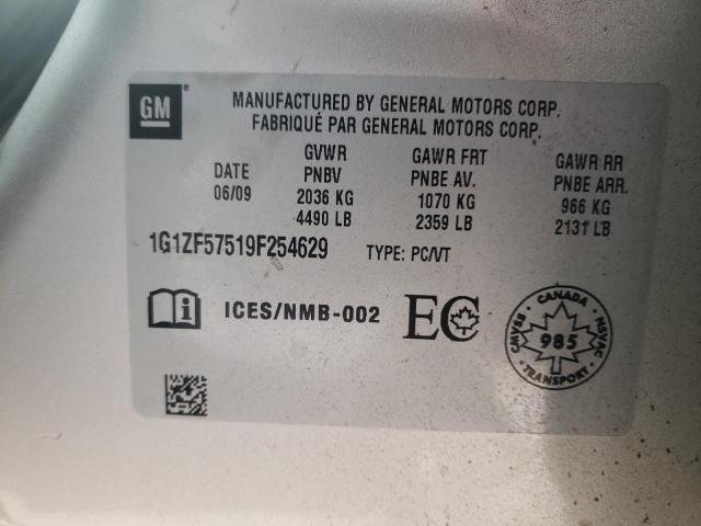 1G1ZF57519F254629 - 2009 CHEVROLET MALIBU HYB SILVER photo 12