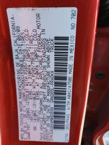 3TMJU4GNXAM092699 - 2010 TOYOTA TACOMA DOU RED photo 12