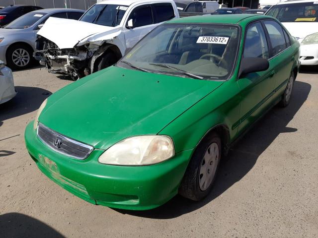 2HGEJ6618XH563603 - 1999 HONDA CIVIC BASE GREEN photo 2