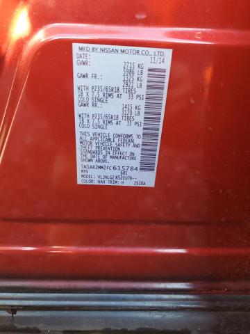 5N1AR2MM2FC615784 - 2015 NISSAN PATHFINDER RED photo 13