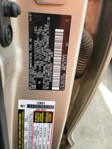 5TFBT54167X005057 - 2007 TOYOTA TUNDRA DOU GOLD photo 12