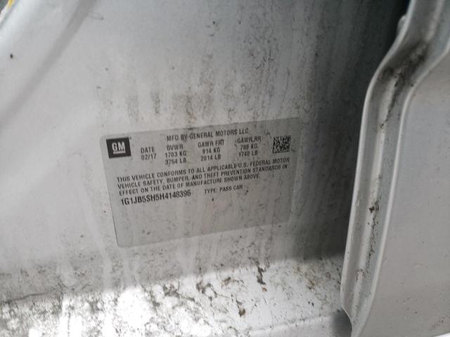 1G1JB5SH5H4148396 - 2017 CHEVROLET SONIC LS 银色 照片 12