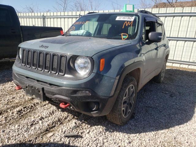 ZACCJBCTXGPE10305 - 2016 JEEP RENEGADE T BLUE photo 2