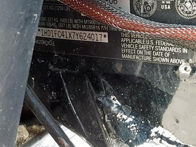 1HD1FC41X7Y624017 - 2007 HARLEY-DAVIDSON FLHTCUI 黑色 照片 10