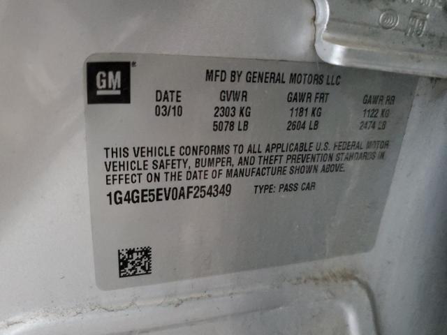 1G4GE5EV0AF254349 - 2010 BUICK LACROSSE C SILVER photo 12