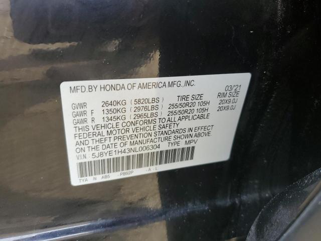 5J8YE1H43NL006304 - 2022 ACURA MDX TECHNO 黑色 照片 12