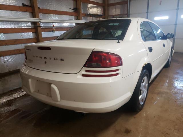 1B3EL36X54N366906 - 2004 DODGE STRATUS SE WHITE photo 4