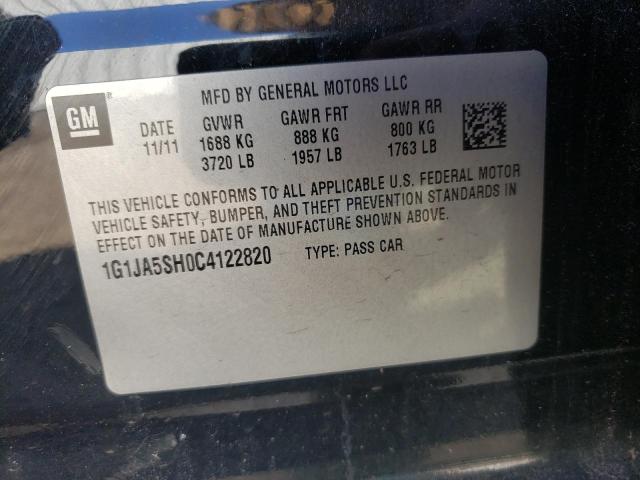 1G1JA5SH0C4122820 - 2012 CHEVROLET SONIC LS 黑色 照片 10