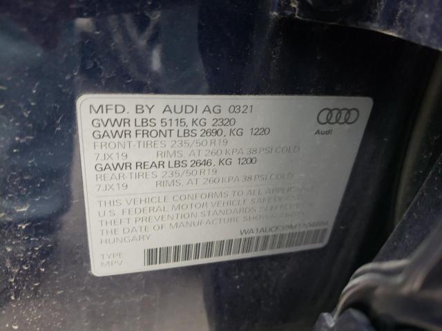 WA1AUCF39M1104654 - 2021 AUDI Q3 PREMIUM BLUE photo 13