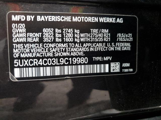 5UXCR4C03L9C19980 - 2020 BMW X5 SDRIVE BLACK photo 14