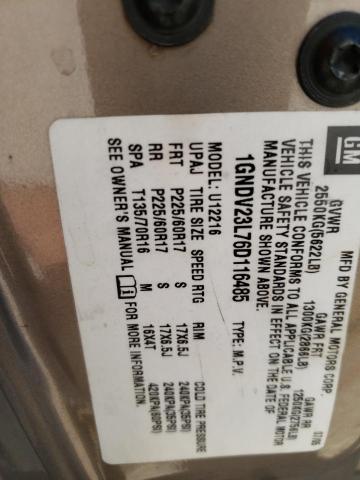 1GNDV23L76D116485 - 2006 CHEVROLET UPLANDER L Bej foto 10