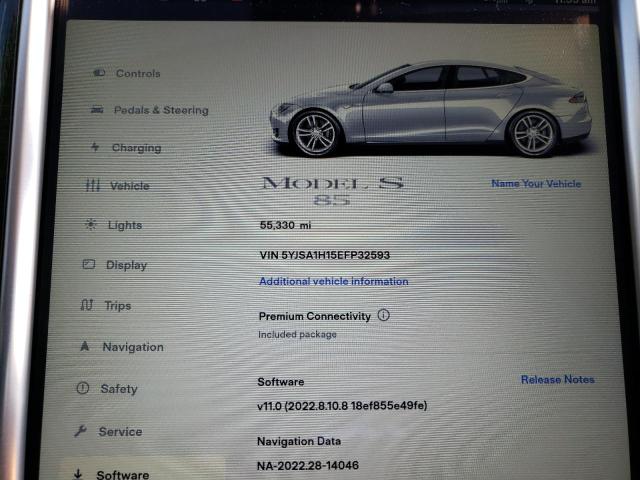 5YJSA1H15EFP32593 - 2014 TESLA MODEL S Արծաթագույն լուսանկար 9
