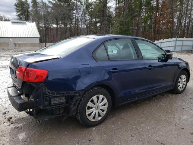 3VW2K7AJ0EM378033 - 2014 VOLKSWAGEN JETTA BASE BLUE photo 3