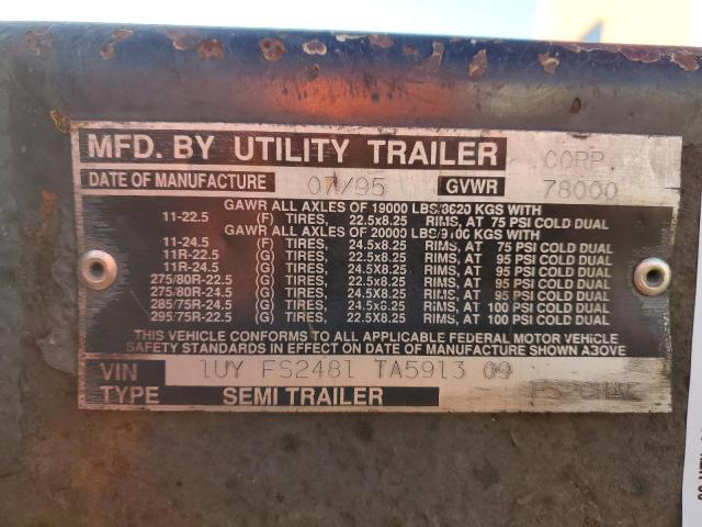 1UYFS2481TA591309 - 1996 UTILITY TRAILER Gümüş foto 10