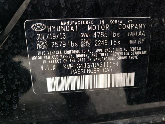 KMHFG4JG7DA311154 - 2013 HYUNDAI AZERA BLACK photo 10