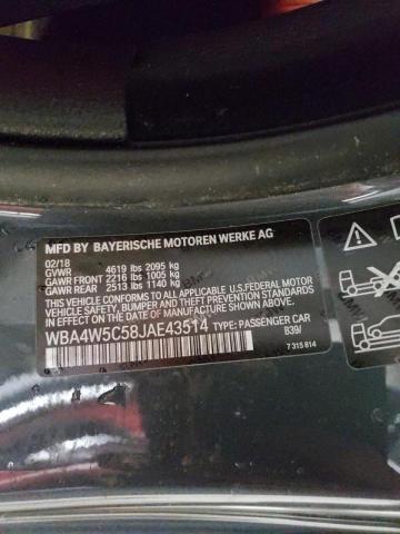 WBA4W5C58JAE43514 - 2018 BMW 430XI GRAY photo 10