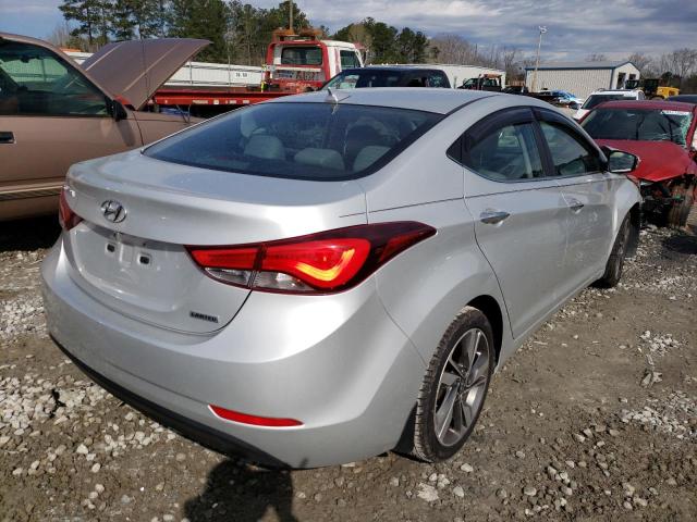 5NPDH4AE4FH594907 - 2015 HYUNDAI ELANTRA LI SILVER photo 4