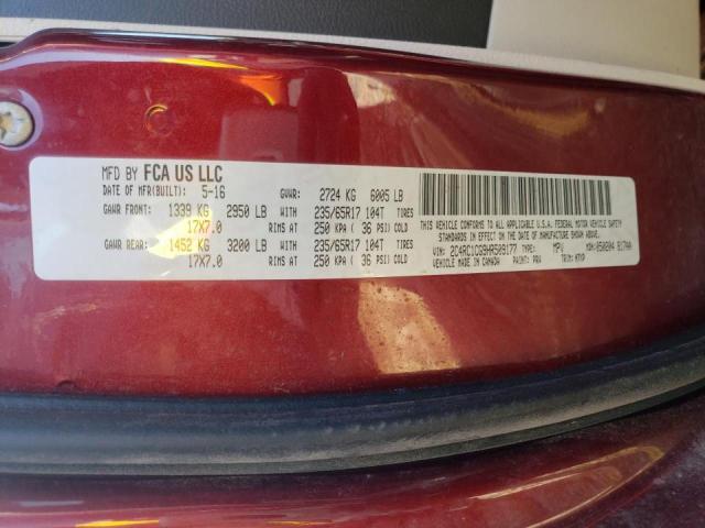 2C4RC1CG9HR509177 - 2017 CHRYSLER PACIFICA L BURGUNDY photo 10