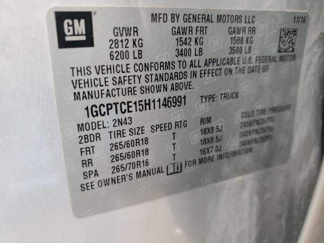 1GCPTCE15H1146991 - 2017 CHEVROLET COLORADO L SILVER photo 12