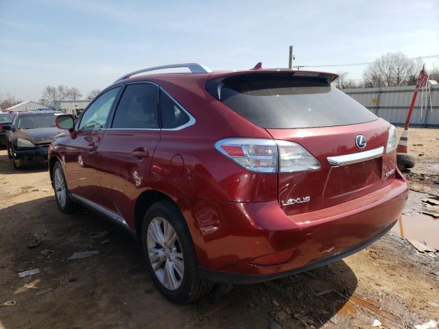 JTJBC1BA9B2043302 - 2011 LEXUS RX 450 RED photo 3