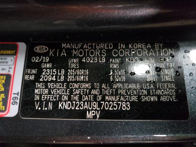 KNDJ23AU9L7025783 - 2020 KIA SOUL LX BLUE photo 12