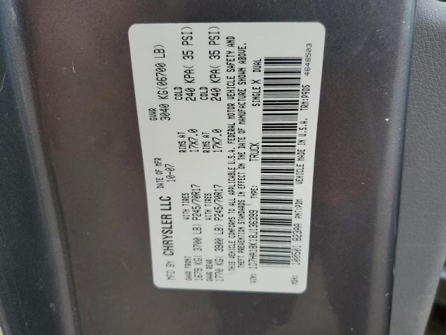 1D7HA18K18J136399 - 2008 DODGE RAM 1500 S GRAY photo 12