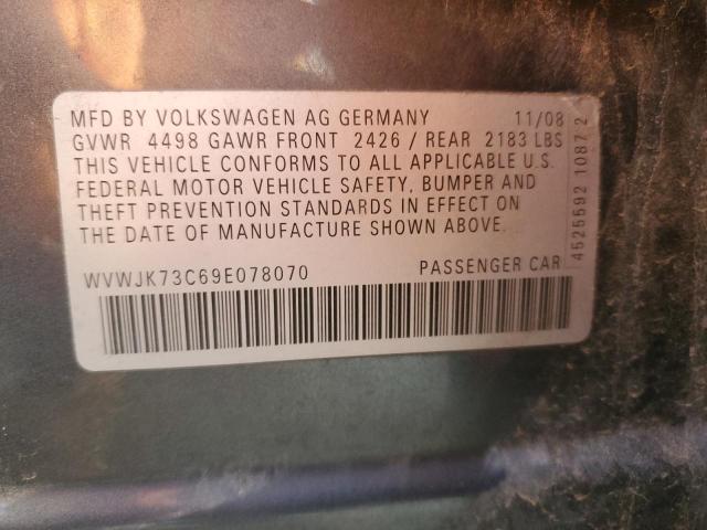 WVWJK73C69E078070 - 2009 VOLKSWAGEN PASSAT TUR GRAY photo 13