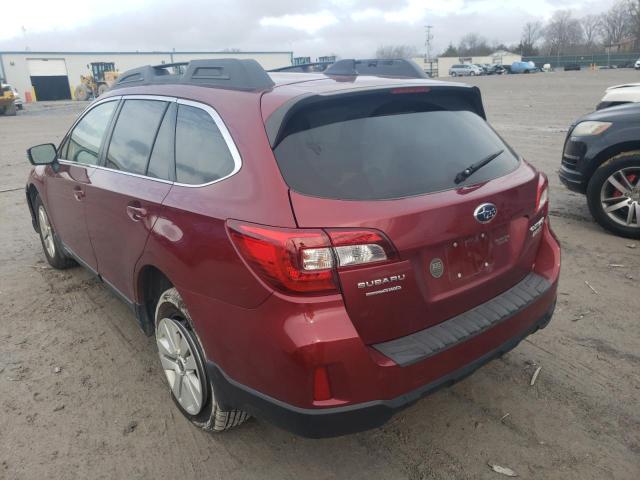 4S4BSAFC6G3338985 - 2016 SUBARU OUTBACK 2. BURGUNDY photo 2