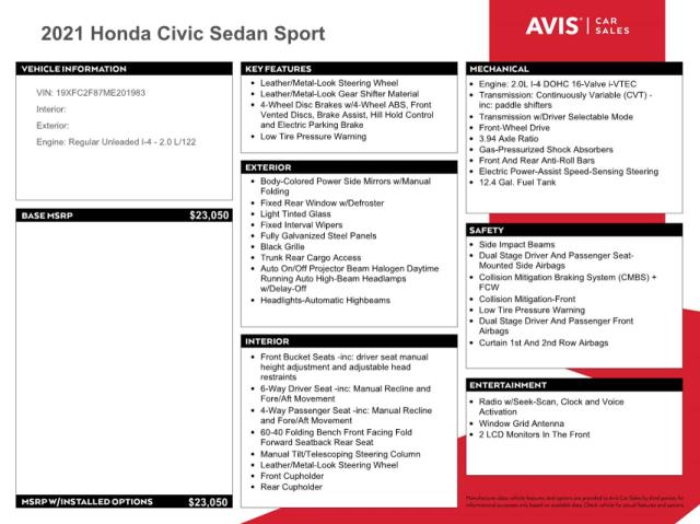 19XFC2F87ME201983 - 2021 HONDA CIVIC SPOR SILVER photo 12