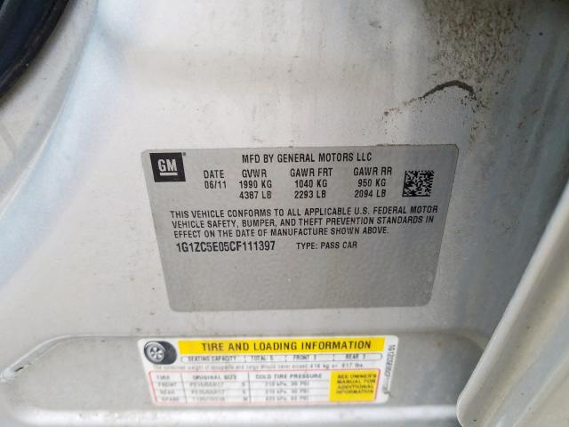 1G1ZC5E05CF111397 - 2012 CHEVROLET MALIBU 1LT  照片 10