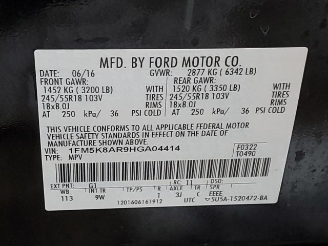 1FM5K8AR9HGA04414 - 2017 FORD EXPLORER P TWO TONE photo 13