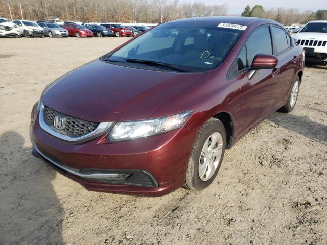 2HGFB2F56FH513665 - 2015 HONDA CIVIC HF MAROON photo 2