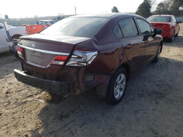 2HGFB2F56FH513665 - 2015 HONDA CIVIC HF MAROON photo 4