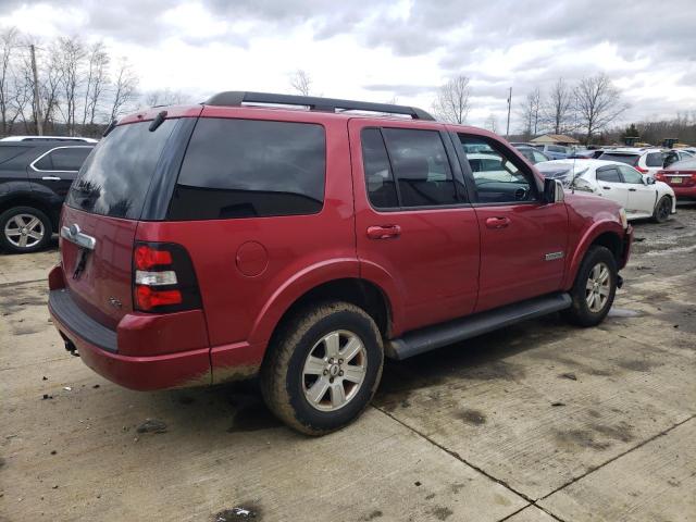 1FMEU73E38UA80338 - 2008 FORD EXPLORER X RED photo 3