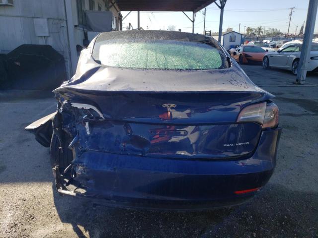 5YJ3E1EB4NF144660 - 2022 TESLA MODEL 3 BLUE photo 6