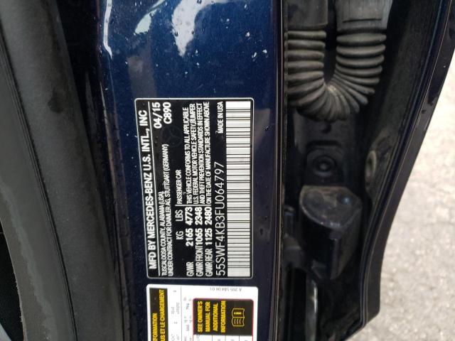 55SWF4KB3FU064797 - 2015 MERCEDES-BENZ C 300 4MAT BLUE photo 12