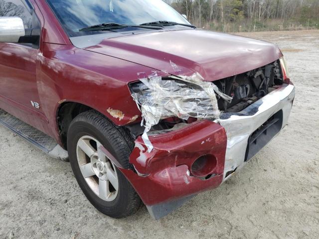 5N1BA08A57N720213 - 2007 NISSAN ARMADA SE RED photo 9