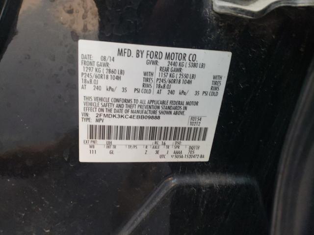 2FMDK3KC4EBB09888 - 2014 FORD EDGE LIMIT BLACK photo 14