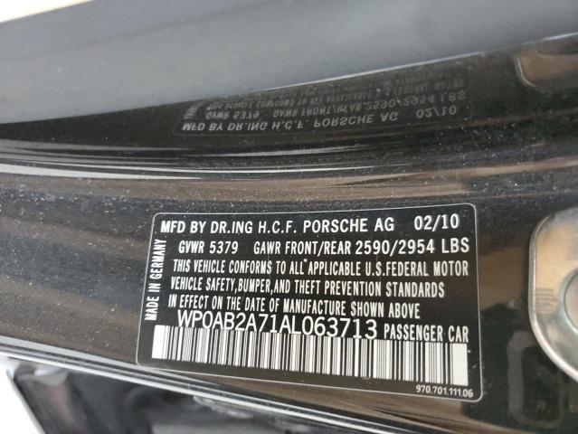 WP0AB2A71AL063713 - 2010 PORSCHE PANAMERA S BLACK photo 12