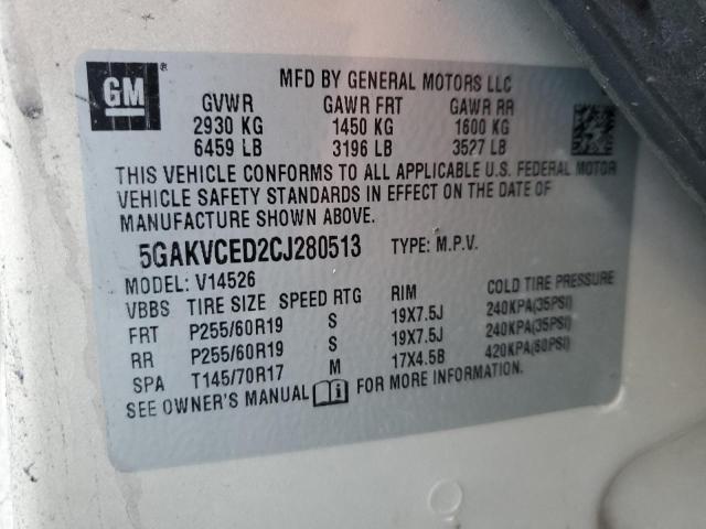 5GAKVCED2CJ280513 - 2012 BUICK ENCLAVE GOLD photo 13