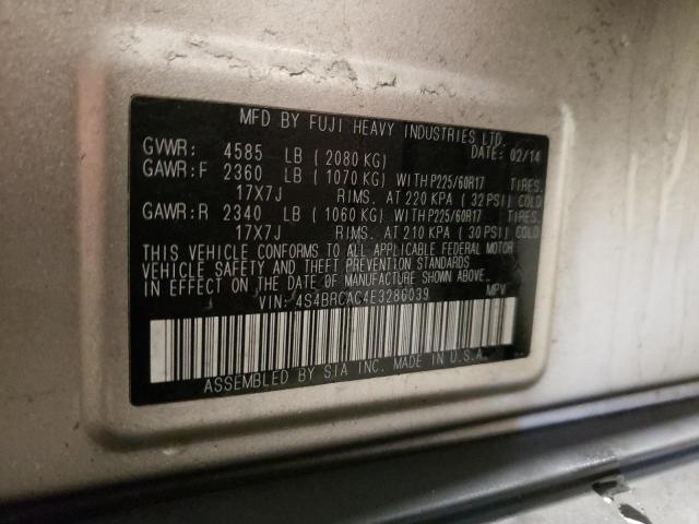 4S4BRCAC4E3286039 - 2014 SUBARU OUTBACK 2. SILVER photo 13