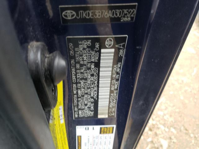 JTKDE3B76A0307522 - 2010 TOYOTA SCION TC BLUE photo 10