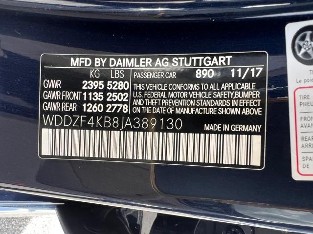 WDDZF4KB8JA389130 - 2018 MERCEDES-BENZ E 300 4MAT BLACK photo 10