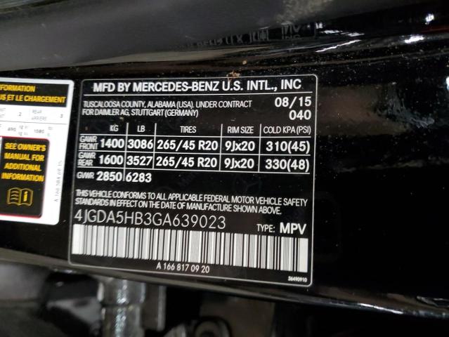 4JGDA5HB3GA639023 - 2016 MERCEDES-BENZ GLE 350 4M BLACK photo 13