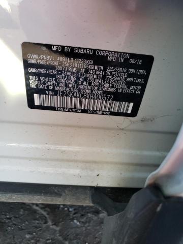 JF2SKAKC8KH400572 - 2019 SUBARU FORESTER S WHITE photo 13