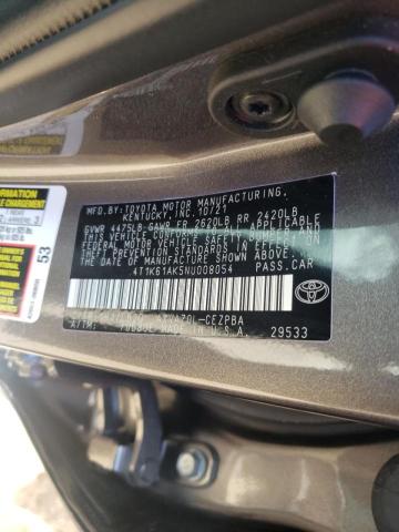 4T1K61AK5NU008054 - 2022 TOYOTA CAMRY XSE GRAY photo 13